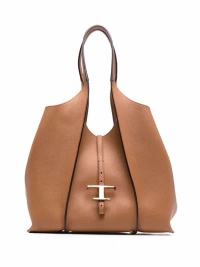 Tod's T Timeless Medium Leather Tote Bag