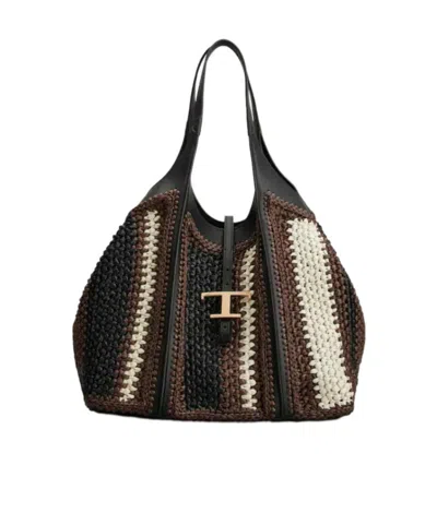 Tod's T Timeless Shopper Bag In Black