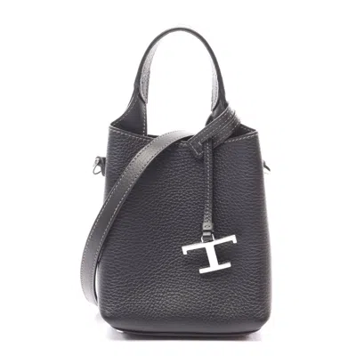 Tod's T Timeless Micro Leather Handbag Black