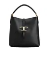 Tod's T Timeless Bucket Bag In Leather Mini In Black