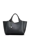 Tod's Black T Timeless Mini Leather Shopping Bag