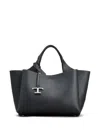 Tod's Black T Timeless Mini Leather Shopping Bag