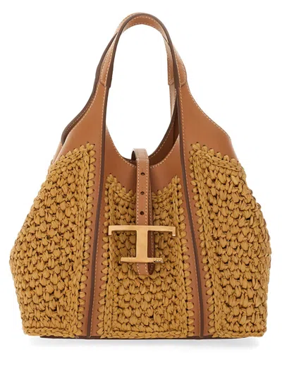 Tod's T Timeless Mini Shopper Bag In Brown