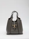 Tod's Mini Shopping Tote With Adjustable Strap In Gray