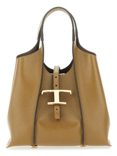 Tod's "t Timeless" Mini Shopping Bag In Brown