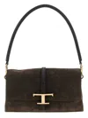 Tod's Mini T Timeless Suede Shoulder Bag In Brown