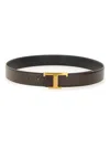 Tod's Adjustable Smooth Finish Gold-tone Buckle Belt In Brown