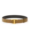 Tod's Leather Belt Adjustable Gold-tone Buckle In Brown