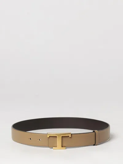 Tod's T Timeless Reversible Smooth Calfskin Belt With Monogram Buckle In Black