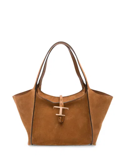Tod's T Timeless Shoulder Bag In Tan