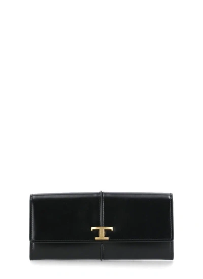 Tod's T Timeless Wallet In Black