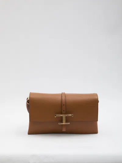 TOD'S TOD'S T TIMELSS FLAP BAG IN LEATHER