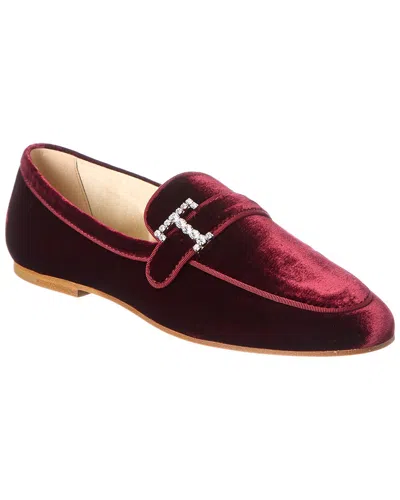 Tod's T Velvet Loafer In Red