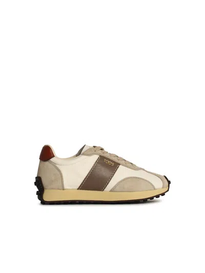 Tod's 't Vintage' Beige Leather Blend Sneakers Women