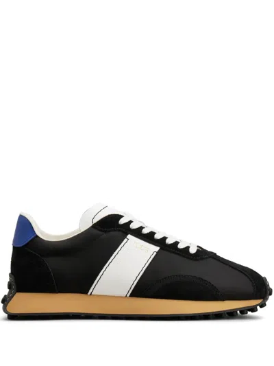 Tod's T Vintage Fabric And Leather Sneakers In Black
