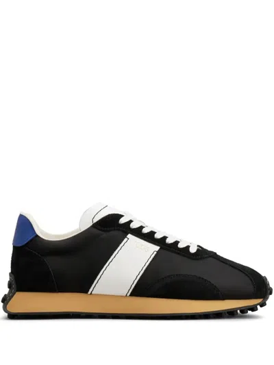 Tod's T Vintage Fabric And Leather Sneakers In Black