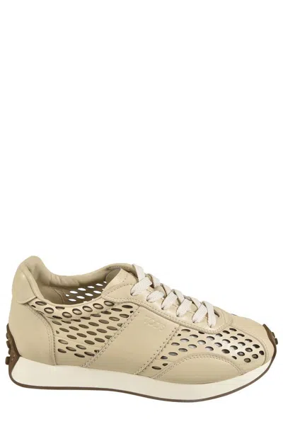 Tod's Active 26l Laser Hole Sneakers In Stucco