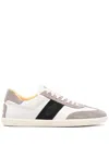 Tod's Color-blocked Leather Sneakers With Signature Gommino Sole In White