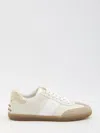 Tod's Cassetta Leather Cream Gold Sneakers