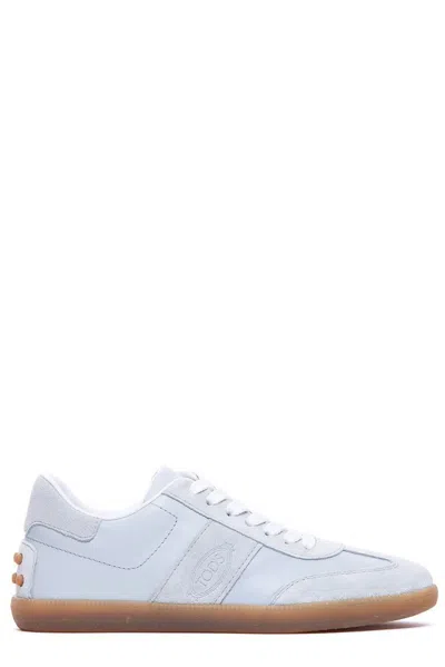 Tod's Logo Suede Sneakers In Blue