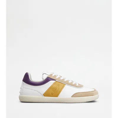Tod's Tabs Sneakers In Smooth Leather And Suede In Multi