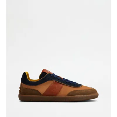 Tod's Tabs Sneakers In Suede And Fabric In Multi