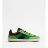 Tod's Tabs Sneakers In Suede And Technical Fabric In Green