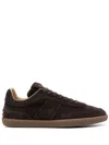 Tod's Suede Leather Sneakers Rubber Sole In Brown