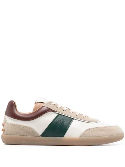 Tod's Tabs Suede Sneakers In White