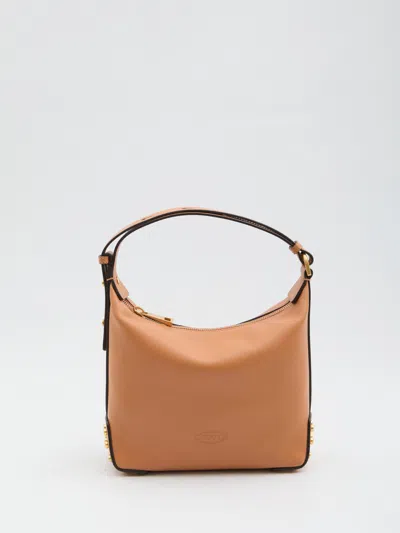 Tod's Mini Structured Leather Shoulder Bag In Brown