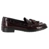 Tod's Tassel Detail Loafers In Burgundy Leather