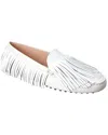 Tod's Tassel Fringe Leather Loafer In Black