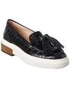 Tod's Tassel Leather Loafer In Black