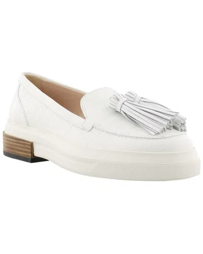 Tod's Tasseled Leather Loafer In White