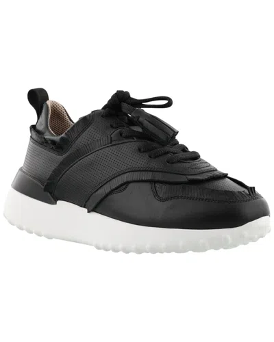 Tod's Tasseled Leather Sneaker In Black