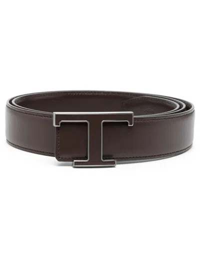 Tod's T-buckle Belt In Brown