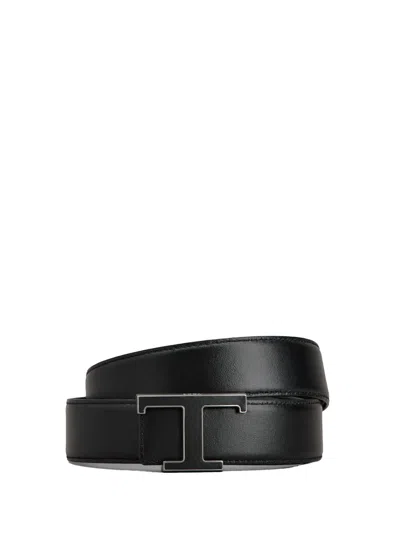 Tod's T-buckle Belt In Nero