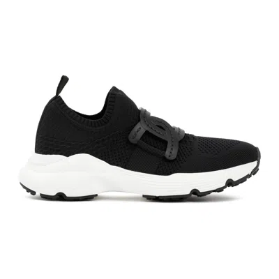 Tod's Tech Fabric Sneakers With Sock-like Design In Black