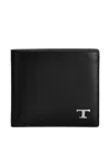Tod's Textured Finish Leather Wallet And Cardholder In Black