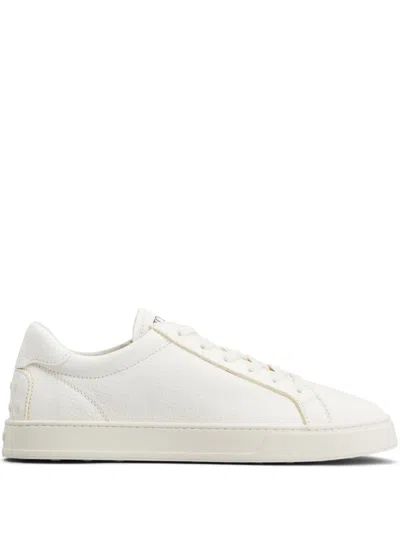 Tod's Leather Formal Low Top Sneakers In Beige