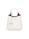 Tod's Textured White Leather Handbag With Silver Charm