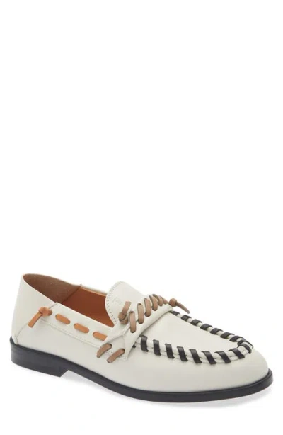 Tod's Threaded Loafer In White