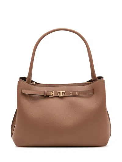 Tod's Tod`s  Tim Mini Top Handle Picc Tote In Marrone Chiaro