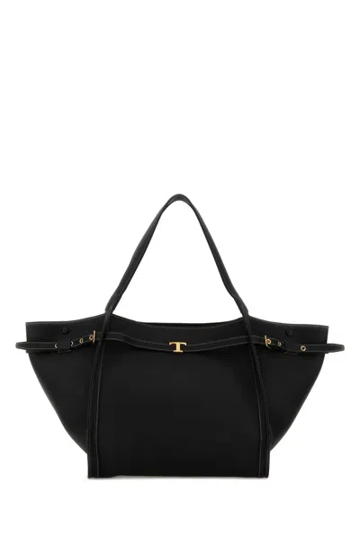 Tod's T Signature Shopping Bag In Pony Effect Leather Small In Pink