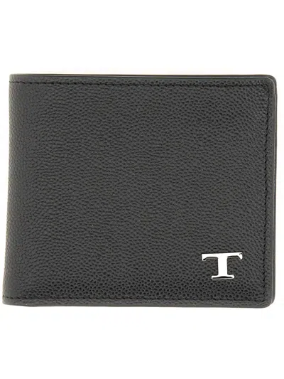 Tod's Timeless Calfskin Wallet For Men In Black