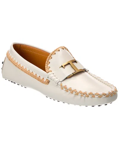 Tod's Timeless Leather Loafer In White