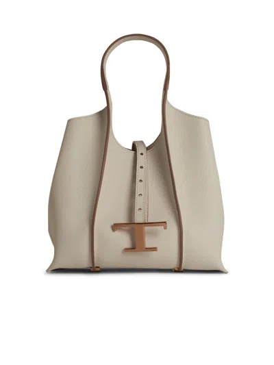 Tod's 'timeless' Mini Bag In White Lear In Neutral