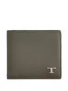 Tod's Textured Finish Modern Design Wallet In Gray