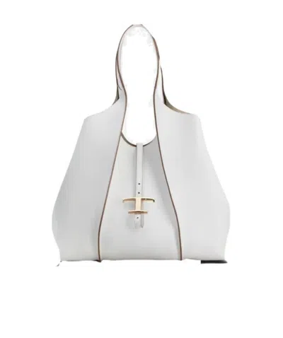 Tod's T-logo Tote Bag In White
