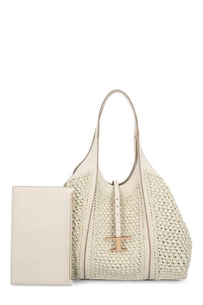 Tod's T-timeless Tote Bag In White